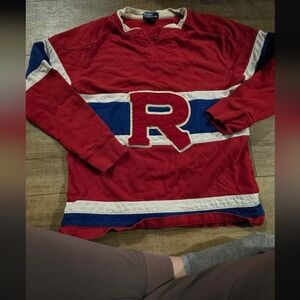 Ralph Lauren Red and Blue Crewneck Sweater